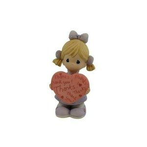 Vintage collectible, Precious Moments Mini Figurine 2000 Girl Holding Heart Than